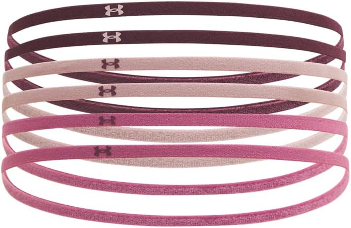 Under Armour UA Mini Elastic 6PK 1389932 (602) Dark Maroon Fuchsia Das Tourmaline Pink ONE SIZE image number 1