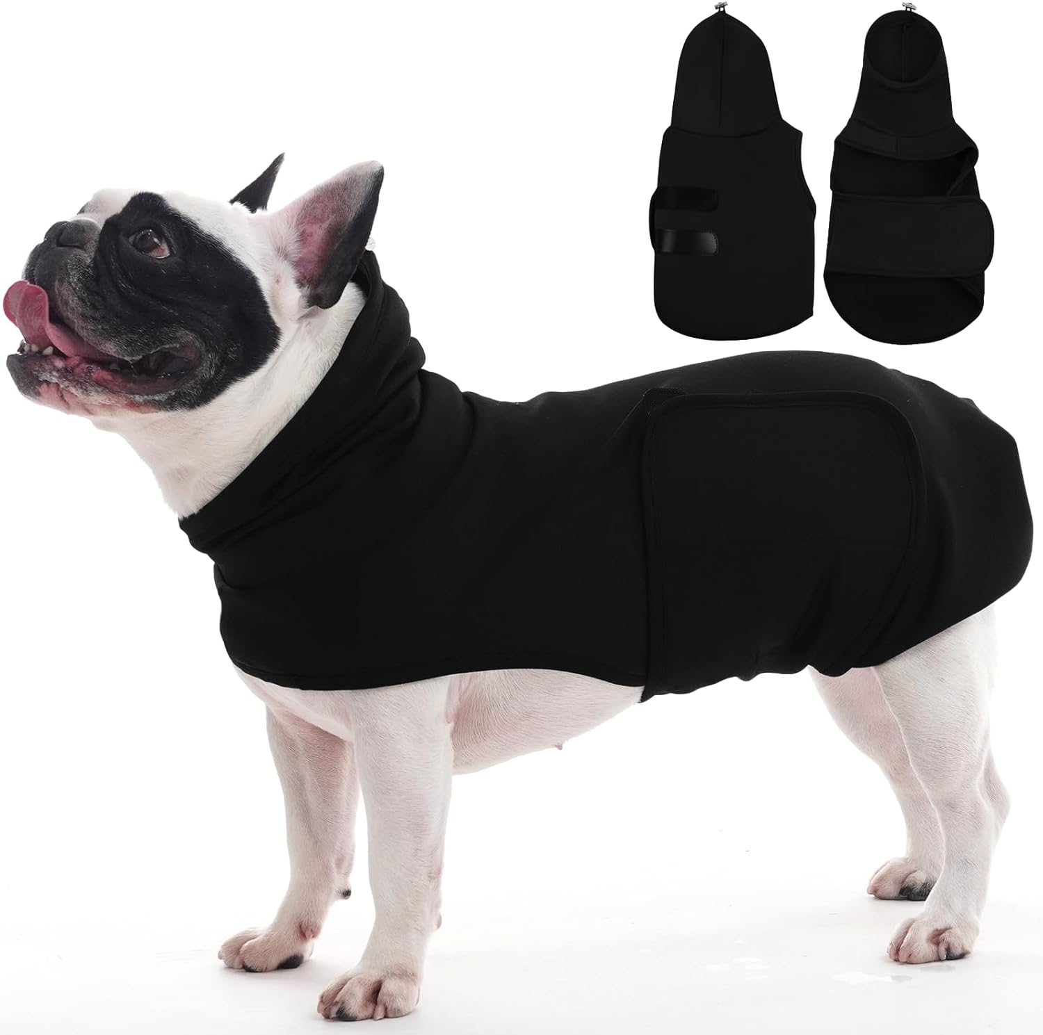 Dog Calming Vest for Small Medium Dogs - Anxiety Relief Shirt with Hook and Loop Closure - Comfortable Stress Relief Coat for Dogs - Black -XL