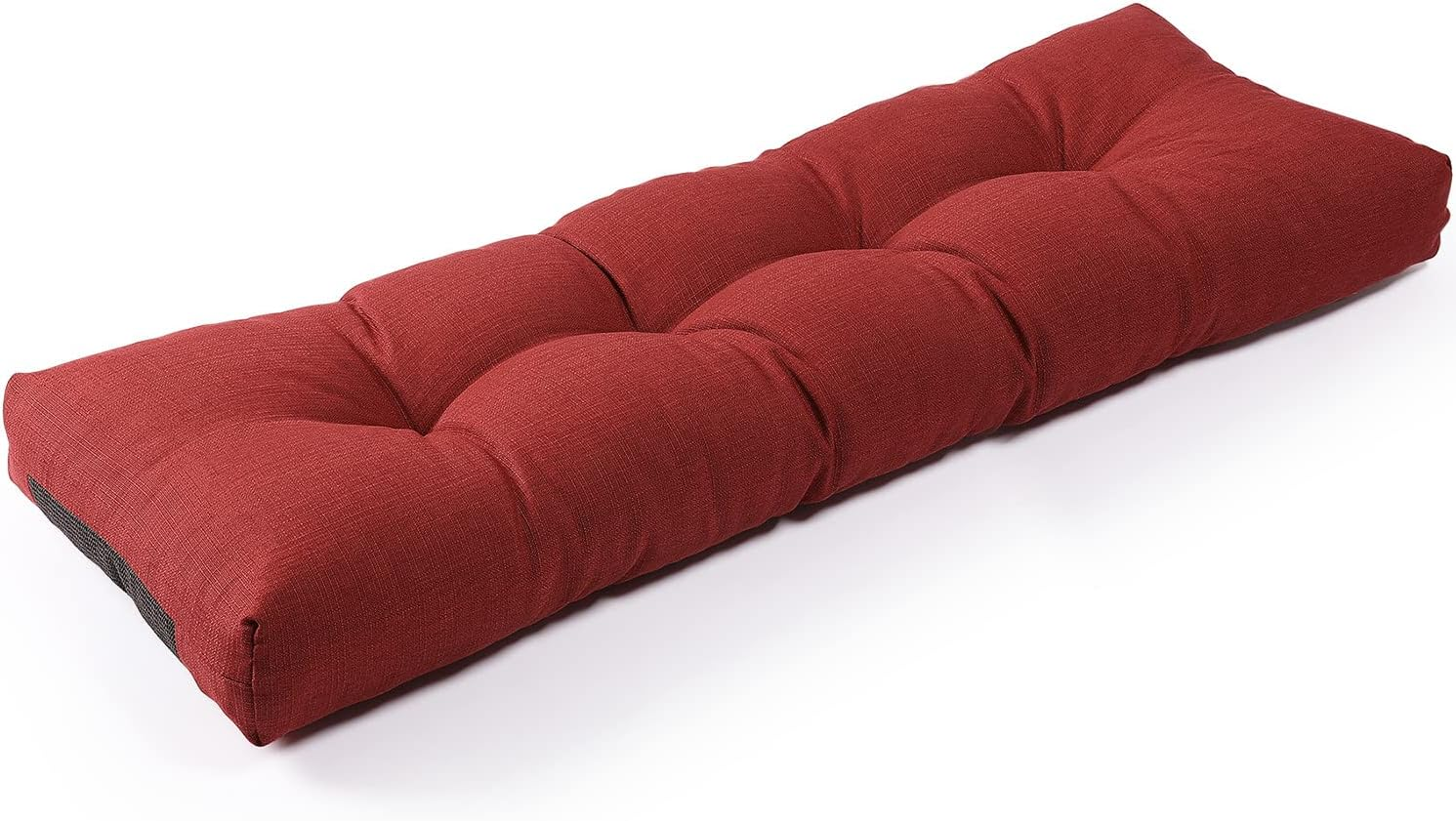 Sunrox Lokgrip Non Slip Tufted Memory Foam Bench Cushion, Fadeshield Water Resistant Durable Thicken Outdoor/Indoor Bench Seat Pads 36X14X4 Inch, Midnight (Heather Black, 36"X14"X4")