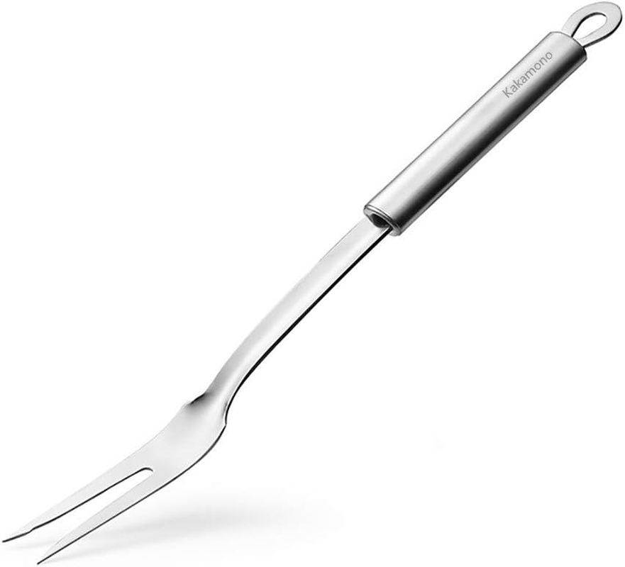 Carving Fork Stainless-Steel Curved Meat Fork 12" - Black image number 4