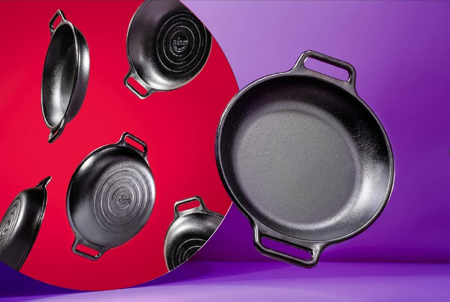 Lodge Bold 12 Inch Seasoned Cast Iron Skillet with Loop Handles, Design-Forward Cookware image number 4