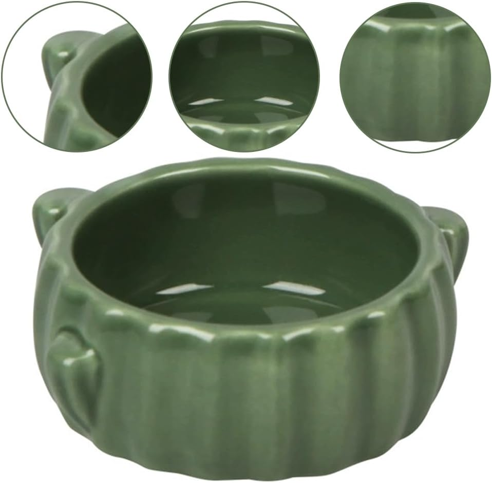 2PCS Food Bowl for Hamster Cactus Drinking Bowl Waterproof Food Dish Ceramic Feeding Bowls for Small Animals, Birds, Guinea Pig, Chipmunk