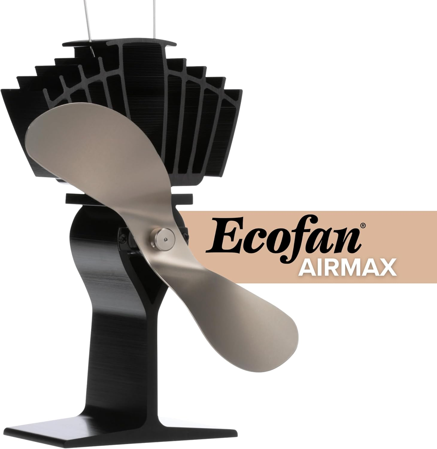 Ecofan 812EUKBX Heat Powered Wood Stove Fan, Nickel, Multilingual