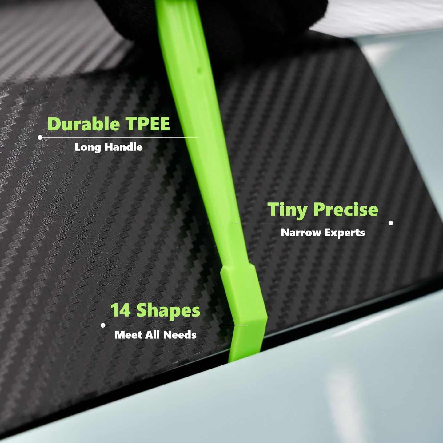 39PCS Vinyl Wrap Tool Kit, Felt Squeegee, Spray Bottle, Magnetic Holder, Safety Trimmer, Micro Detailing Tools, Scraper, Gloves, Auto Window Tint Film Installation Set (Black Green) image number 5