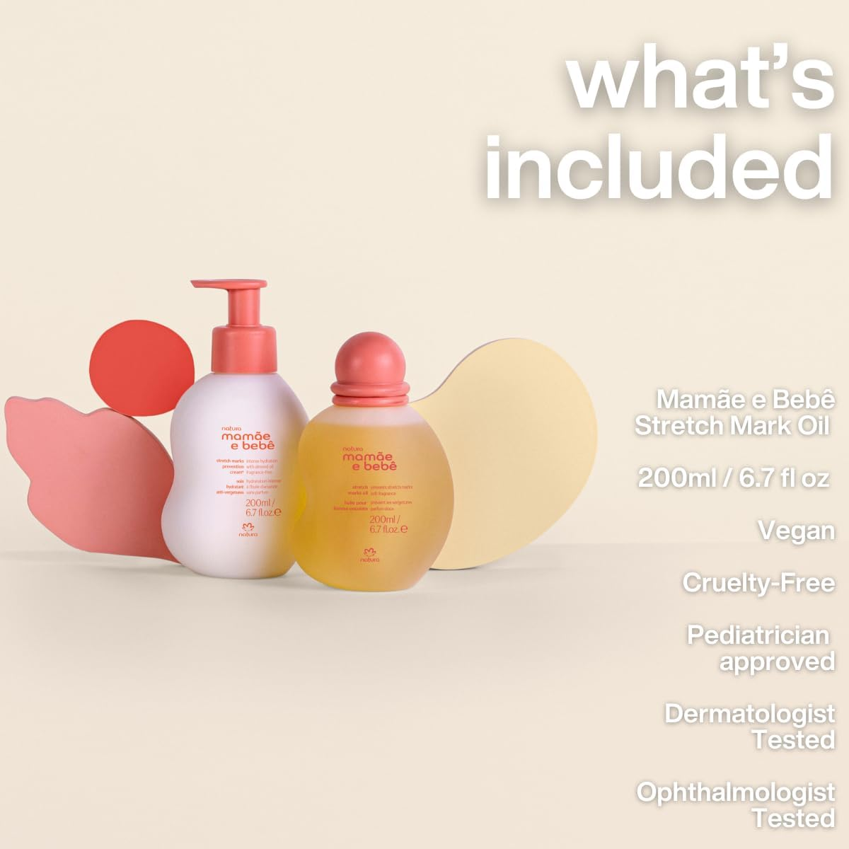 Natura - Mam&atilde;e E Beb&ecirc; Mom Stretch Marks Oil - Moisturizing Shower Oil - Skin Elasticity - 100% Vegan - Almond Oil - 97.3% Natural Origin - All Skin - Cruelty Free - Baby Essentials - 6.7 Fl Oz (200Ml) image number 2