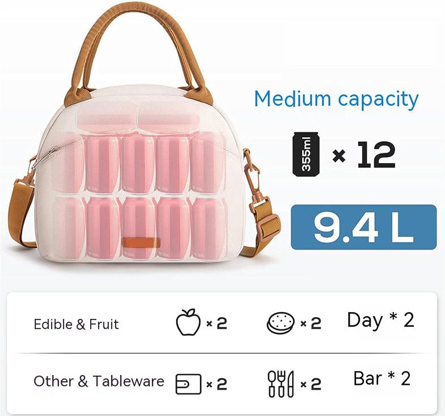 Lunch Bag Women Insulated Lunch Bag for Men Waterproof Lunch Cooler Bag Insulated Lunch Box for Women Portable Reusable Lunch Bag,With Adjustable Straps Can Be Used for Work,Picnic (Grey) image number 2
