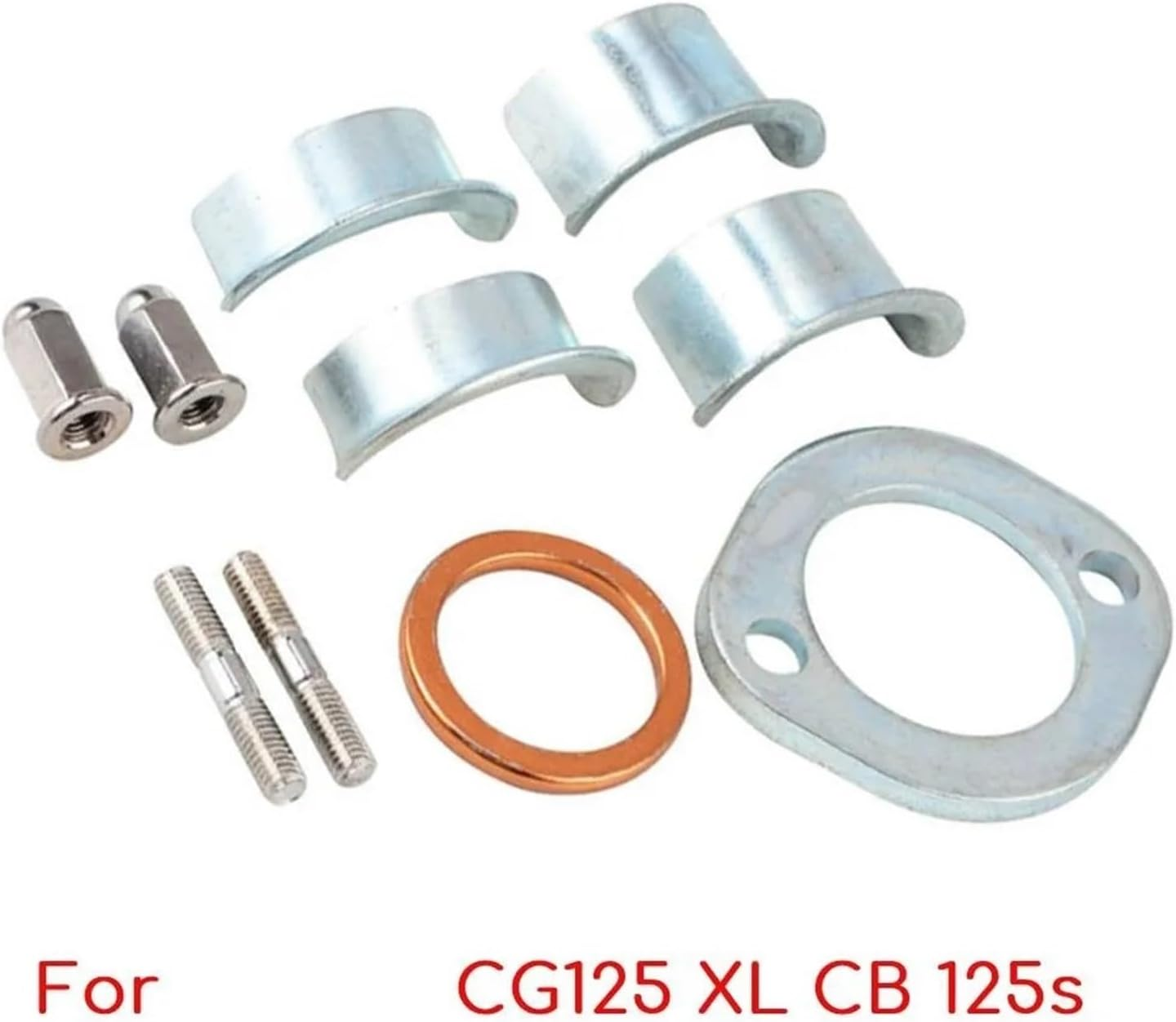 Motorcycle Exhaust Muffler Collets Collars Clamp Holder Screw for CG125 XL CB 125S Moto Exhaust Clamps Accessories image number 1