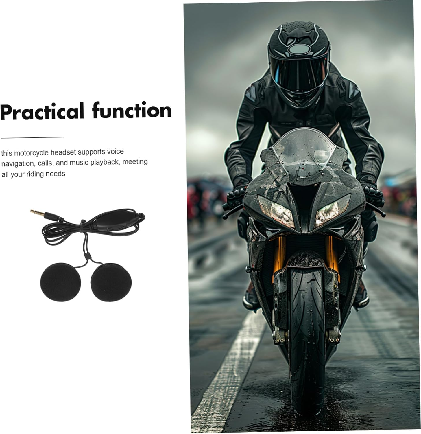 ABOOFAN 2Pcs Motorcycle Helmet Headphones Black Earphone for Rider Mic Outdoor Use Helmet Earphone Accessory image number 6