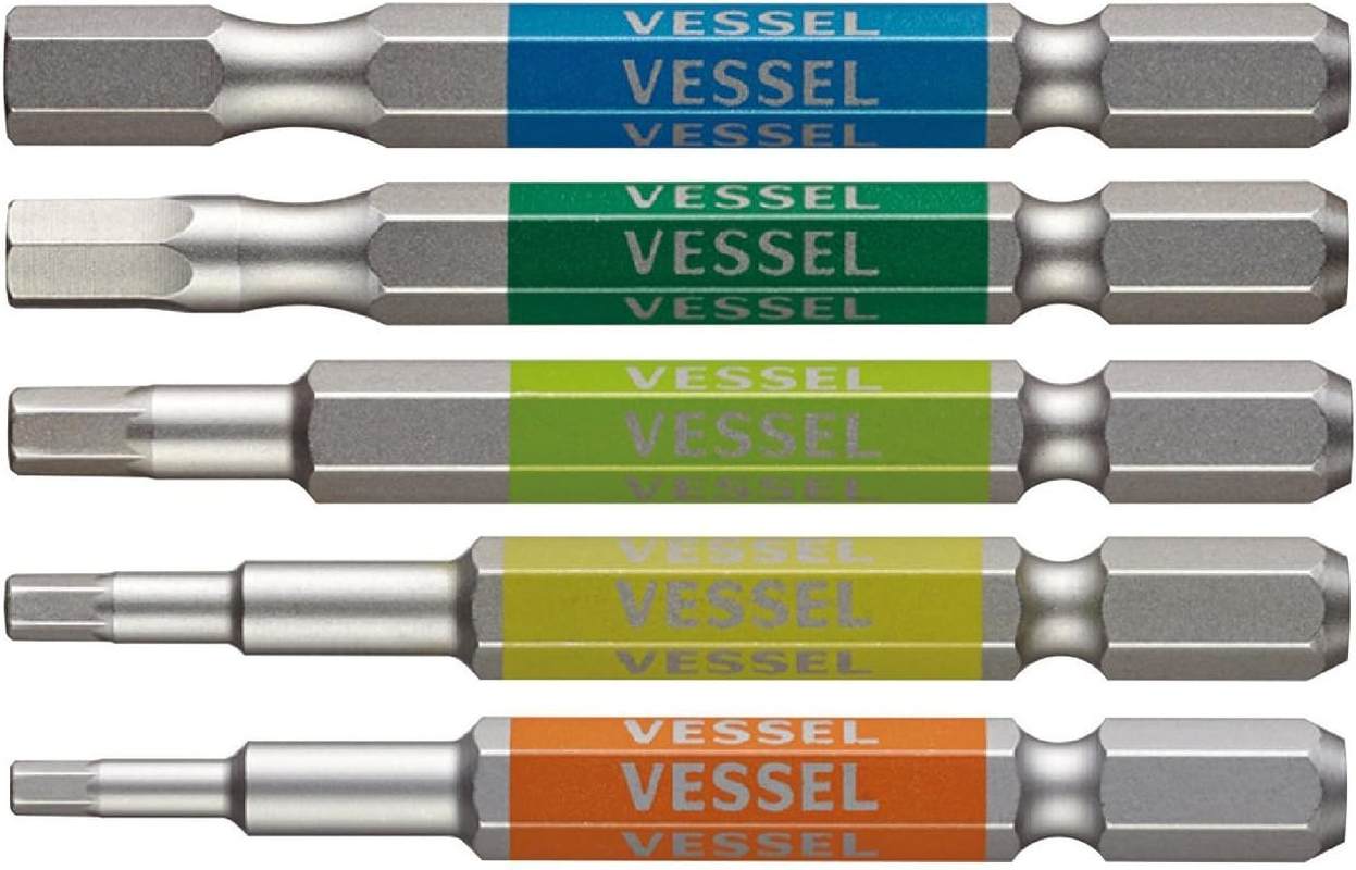 Vessel (VESSEL) Single-Headed Hex Tsuyoshiaya Bit 5 Pcs across Flats 2.5/3/4/5/6 &times; 65 GS5P-31 image number 2