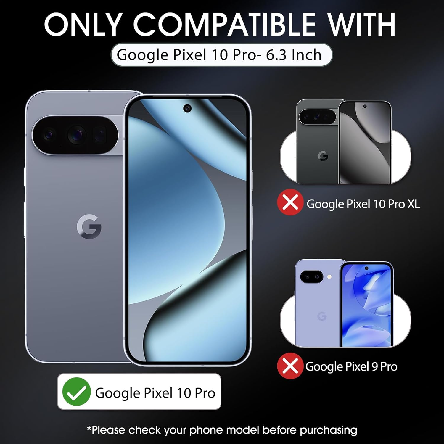 Zonyee 3 Pack Privacy Screen Protector for Google Pixel 10 Pro, 9H Hardness Anti-Spy Full Adhesive Coverage Tempered Glass Film for Google Pixel 10 Pro [Support Fingerprint Reader, Anti-Fingerprint] image number 4