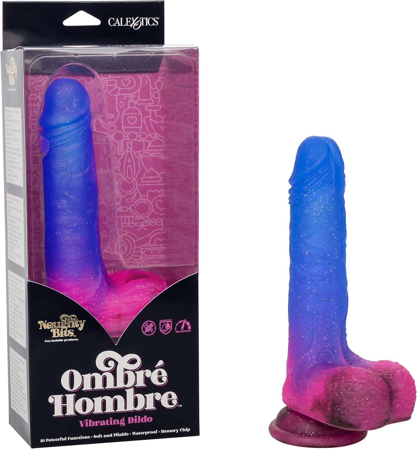 Calexotics Naughty Bits Ombre Hombre Vibrating Dildo image number 4