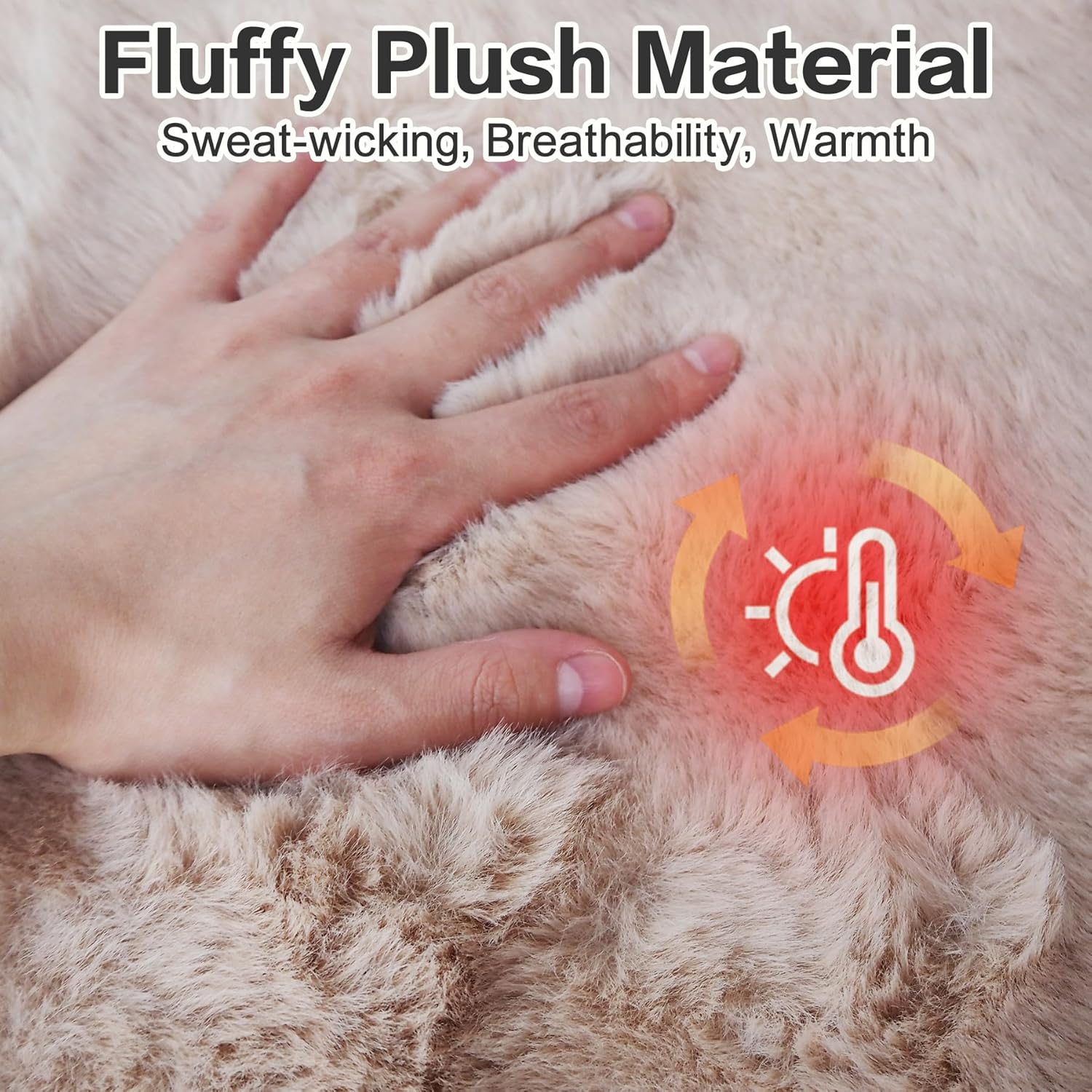 Fluffy Car Seat Covers, Front Seat Full Set Fuzzy Cushions, Soft Lumbar Support Cushion & Headrest Pillow for Pain Relief, Universal Fit Car Seat Cushion Seats Protector for Fatigue Relief (Wine Red) - Black image number 3