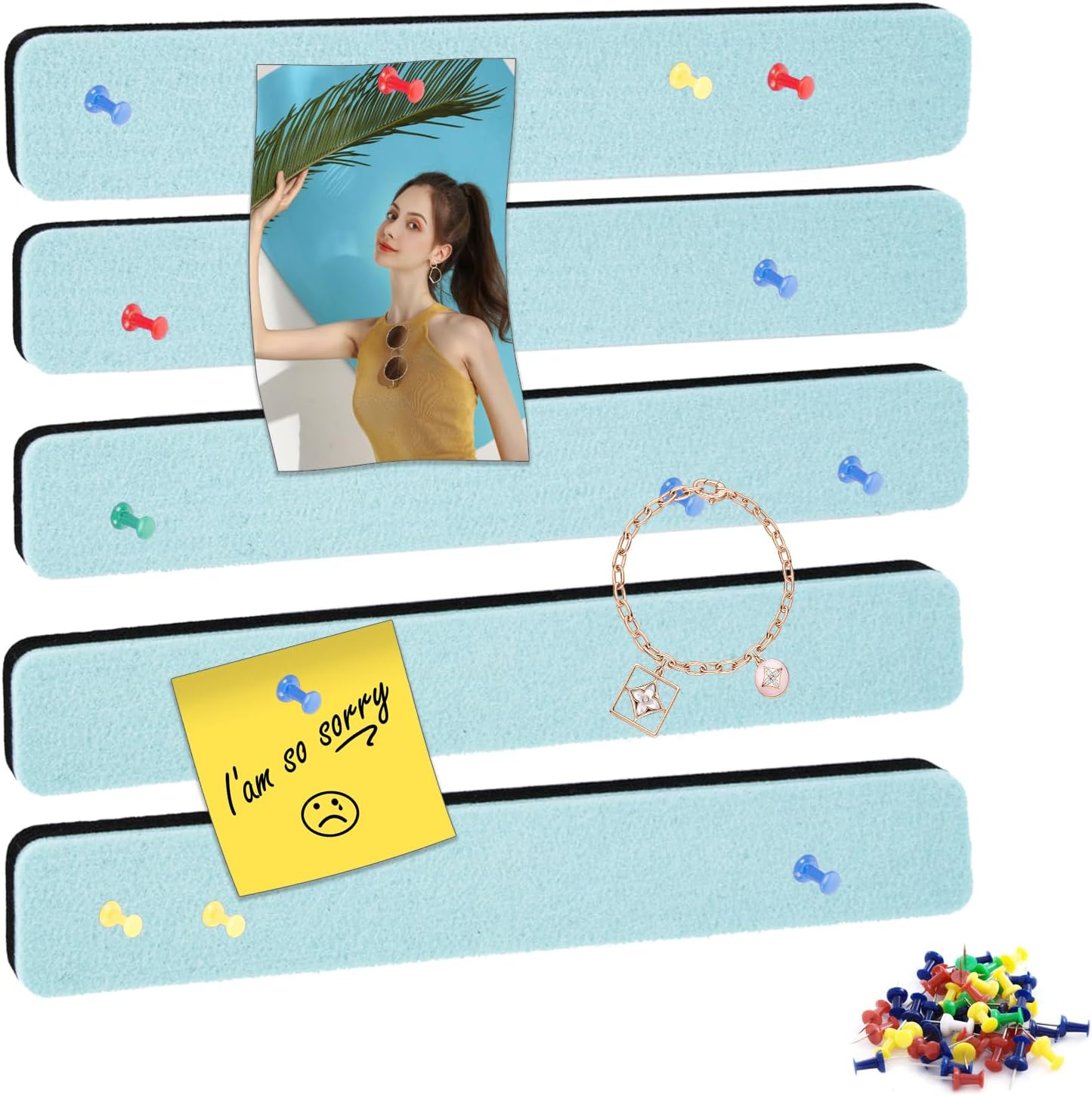 Bulletin Board Cork Board Cork Boards for Walls Cork Board for Office Pin Board Bulletin Boards for Walls (Brown)