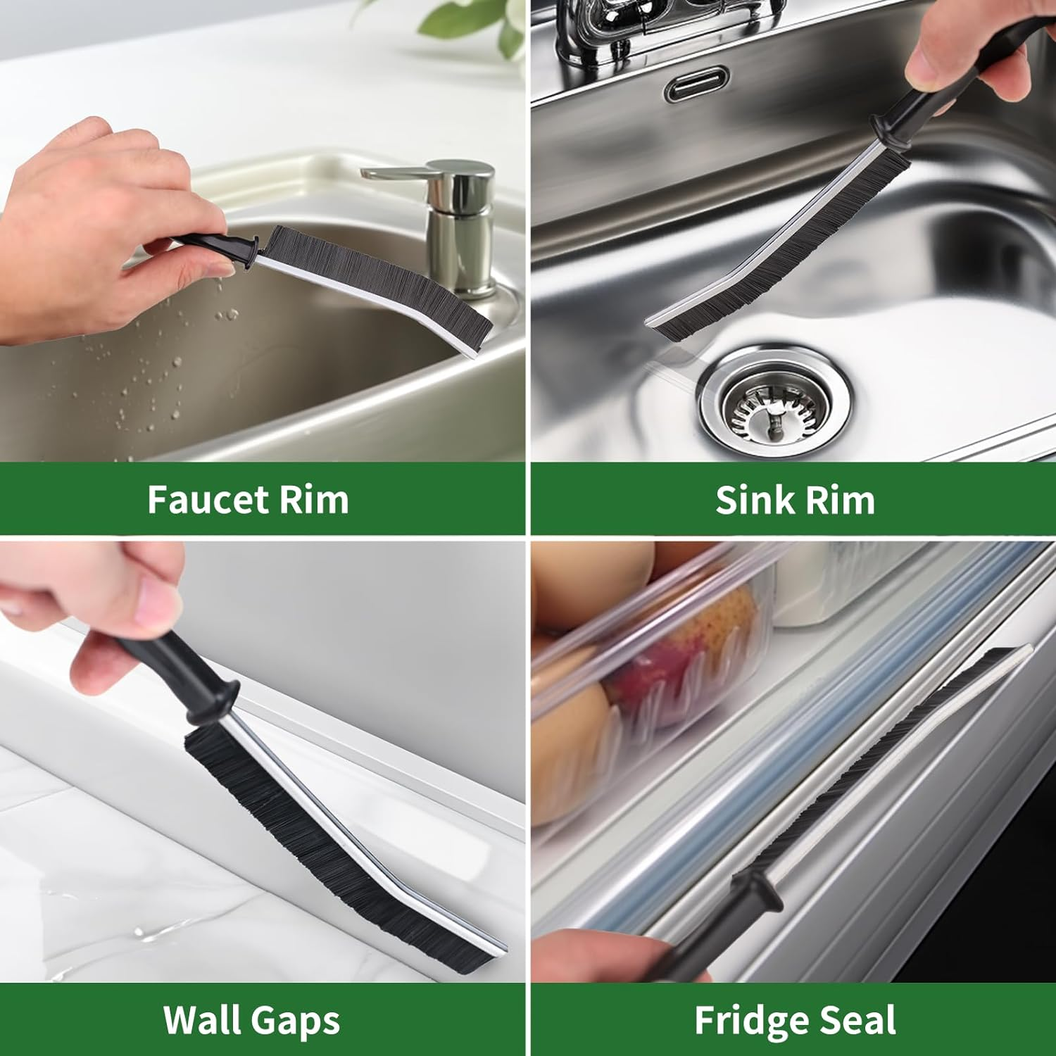 2 Pcs Crevice Cleaning Brush Hard Bristle Gap Brush Multifunctional for Bathroom Household Kitchen Tiles Window Crevice Cleaning Tool (Style 1) image number 3