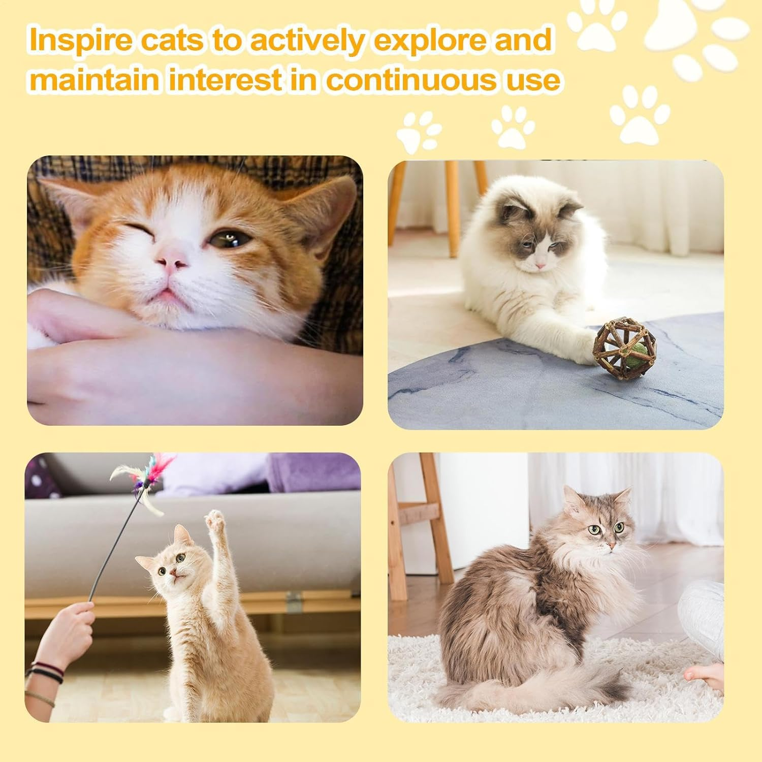 Cat Ball Track Toy | Three Layer Cat Ball Toy - Exercise Scratcher Anti-Slip Moving Puzzle Games for Small Space Indoor Hunting Treat Enrichment Boredom Birthday image number 2