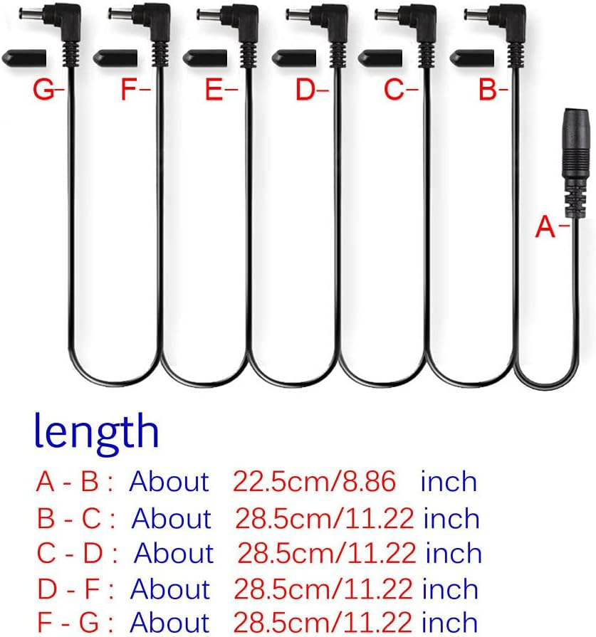 Mr.Power Guitar Effects Power Supply Adapter 9V DC 1A (1000Ma) with Daisy Chain Cord Cable Free Insulated Cap (With 6 Way Cable) image number 2