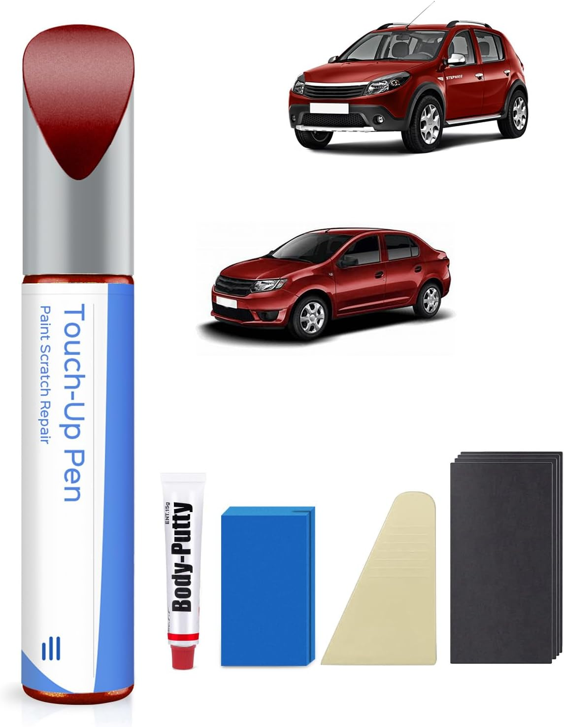 KQM Kaki Lichen/Dusty Grey Metallic Touch up Paint Kit for Dacia Exact Match - Touch up Scratches and Chips