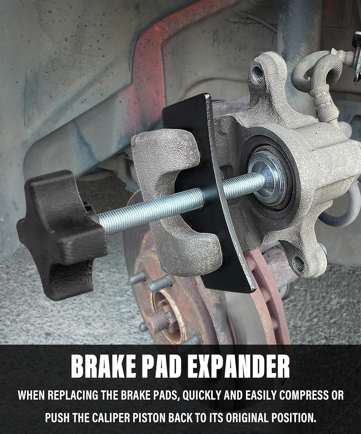 Brake Pad Spreader, Disc Brake Pad Spreader Tool, Brake Caliper Compressor Tool for Compressing Inner Pad, 360 Degree Swivel Joint Brake Piston Compression Tool for Cars & Light Trucks image number 2
