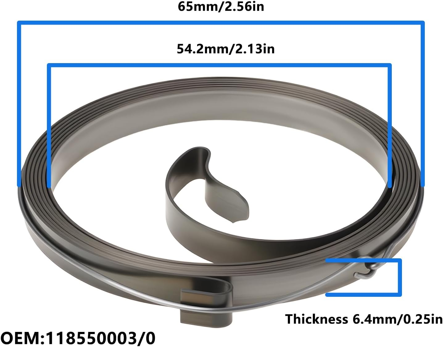 Emagtech 2Pcs Recoil Starter Spring 118550003/0 Compatible with B&Q FPPM35 Petrol Lawn Mowers image number 3