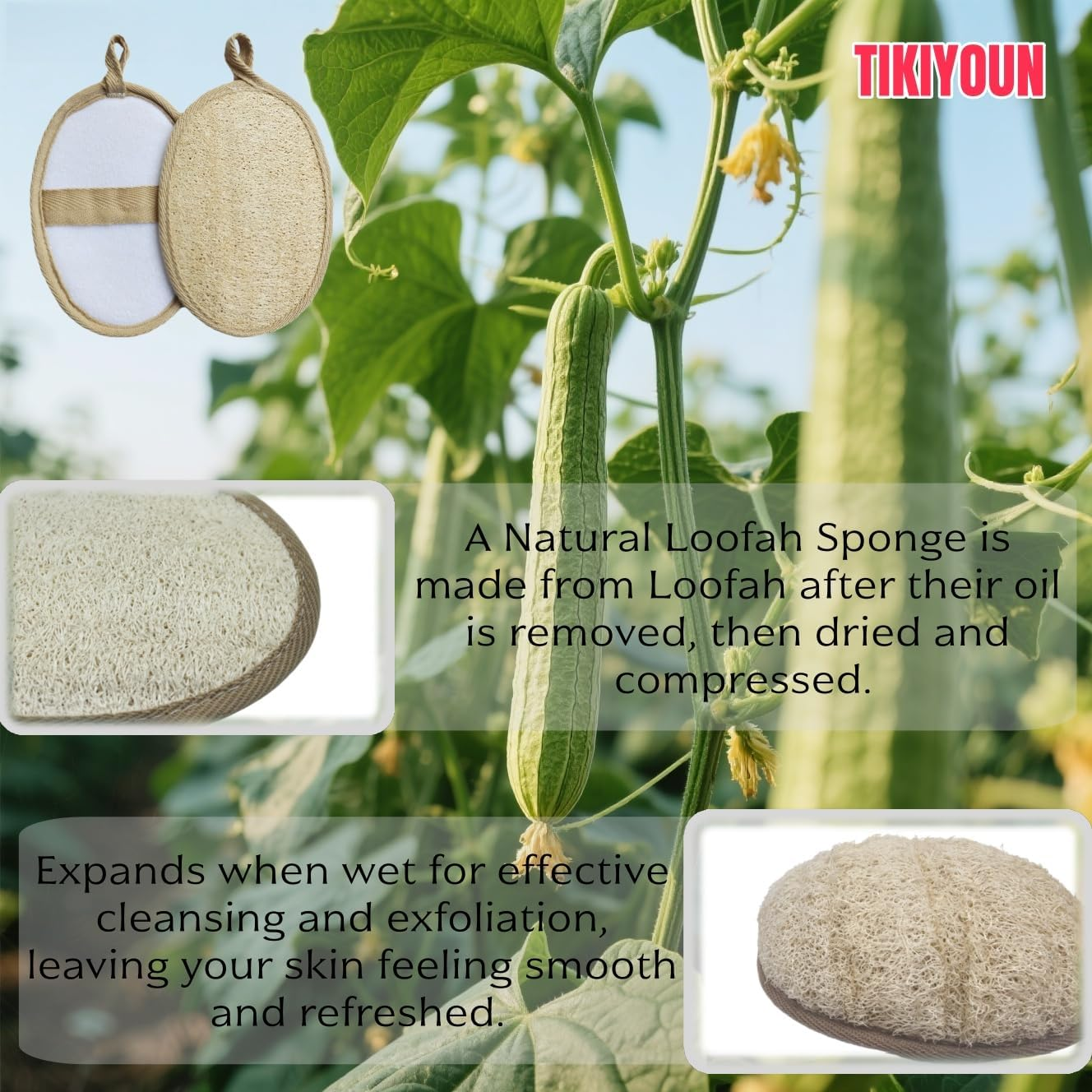4 Pack Natural Loofah Body Scrubbers, White & Brown Exfoliating Shower Sponge Set for Men & Women, Eco-Friendly Biodegradable Loofa Bath Exfoliator, Gentle yet Effective Body Scrub image number 4