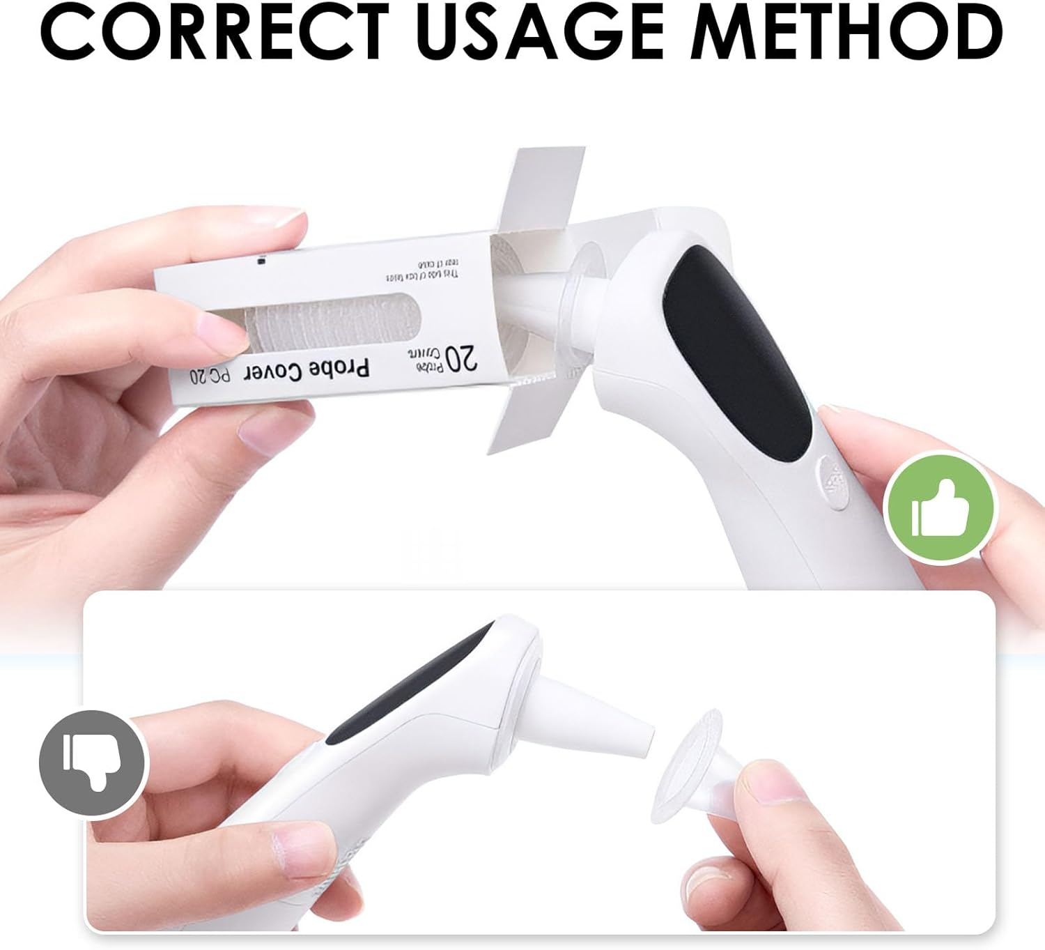 200 Pack Ear Thermometer Probe Covers Compatible with Braun Thermoscan, Refill Caps Replacement Lens Filter Protector for All Braun Thermometer Models, Protective Thermometer Cover, BPA & Latex Free image number 2