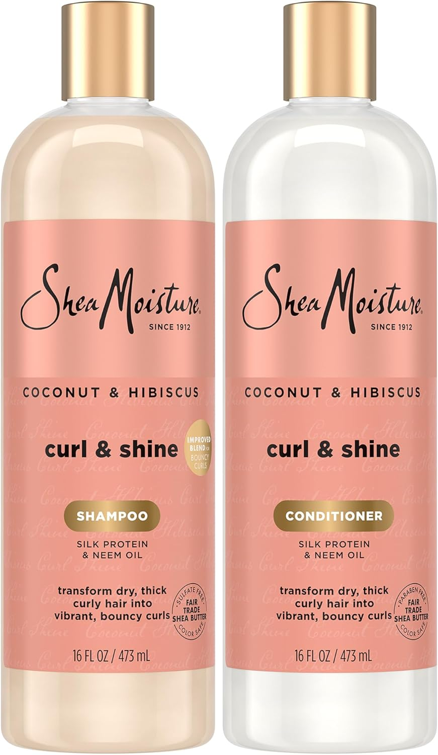 Shea Moisture Coconut and Hibiscus Curl and Shine Combination Set - Includes 470Ml Shampoo & 470Ml Conditioner image number 6