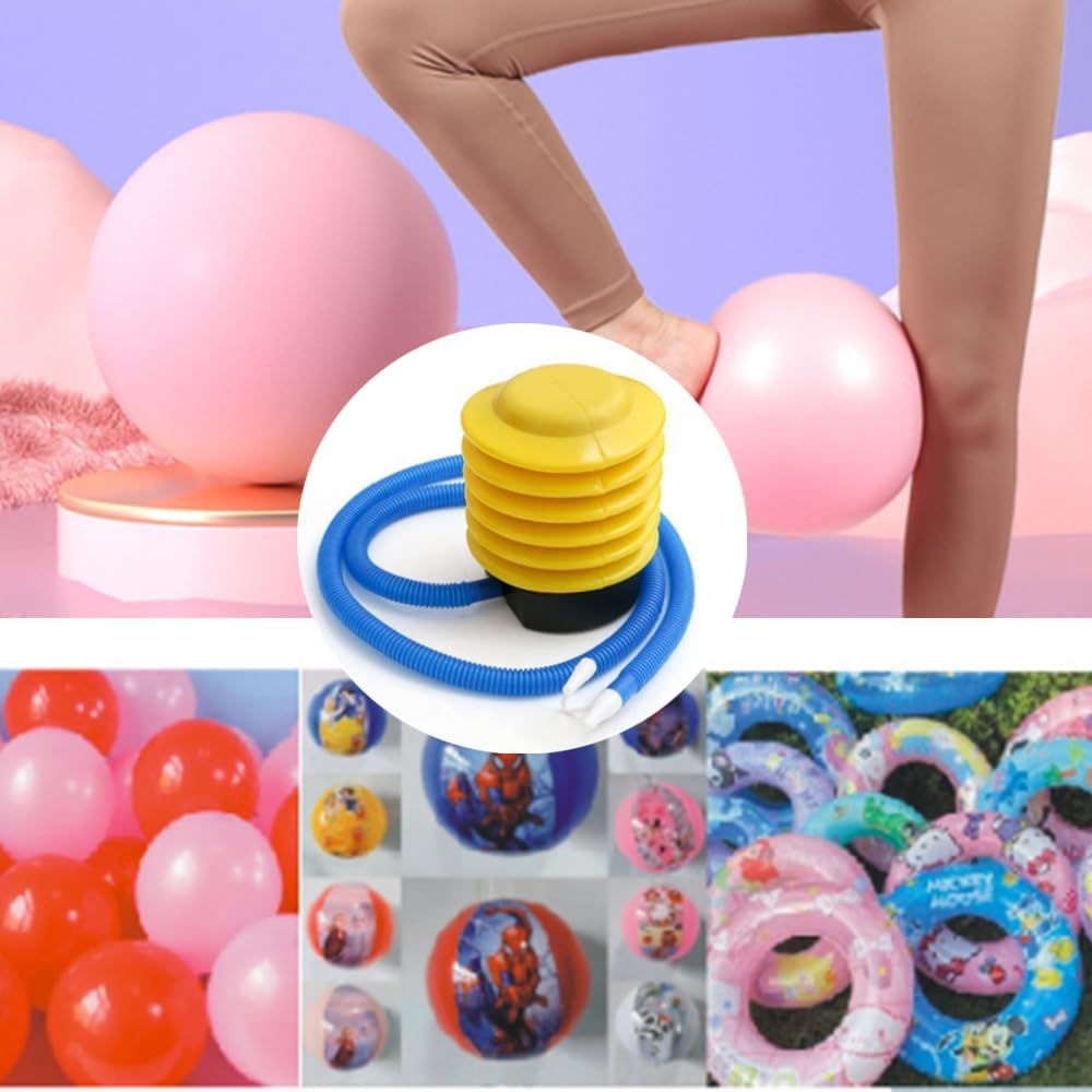 Naisfei Balloon Pump, Corrugated Tube Foot Operation Inflatable Air Pump and Hose, Sports Inflatable Air Pump Used for Balloons, Exercise Balls, Yoga Balls, Pool Floats image number 1