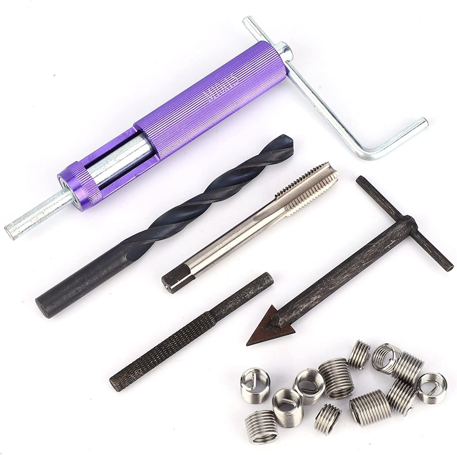 Thread Repair Insert Tool M10 X 1.25 Thread Repair Insert Kit 12PCS Screw Sleeve for Repairing Damaged Threads in High Voltage Switchgear Auto Parts (M10) image number 4