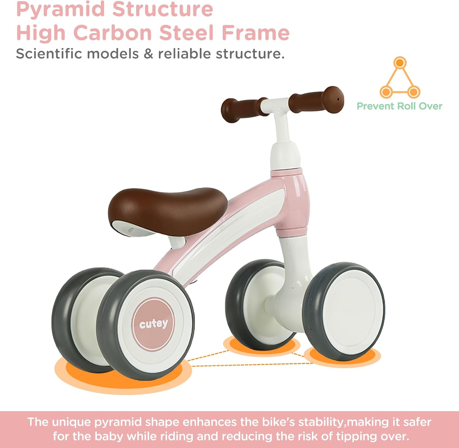 Baby Walker Balance Bike Ages 10-36 Month Kids' Balance Bikes for 1 Year Old Boys & Girls Pre-School First Bike with 4 Wheels No Pedal Riding Toddler Toys 2 Year Old Birthday Gifts