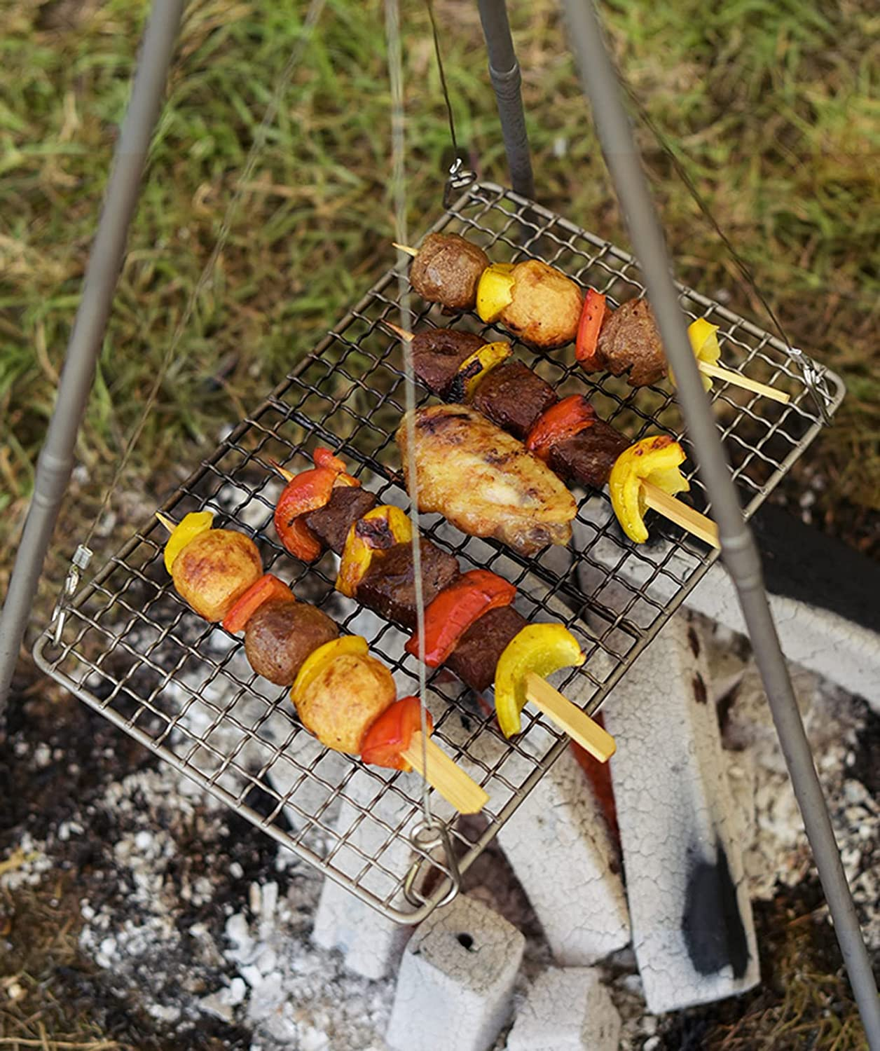 Boundless Voyage Grill Grate, Camp BBQ Roasting Grill Ultralight Titanium Plate Durable Mini Charcoal Barbecue Broiler for Home Garden Outdoor Beach Picnic Hiking Camping Backpacking Ti2022C - Ti15108B image number 5