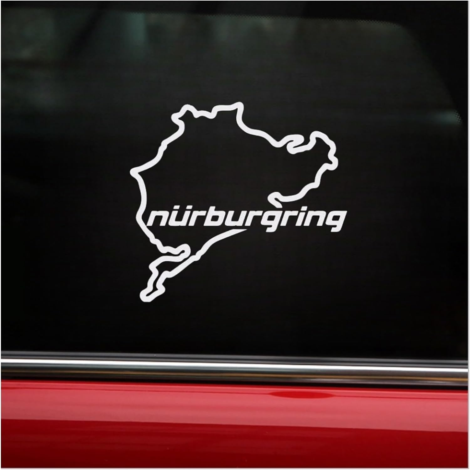 Car Styling Racing Road Racing Nurburgring on Car Stickers and Decals Rear Window Funny Stickers (Color : Red, Size : 14Cm*12.5Cm) image number 5