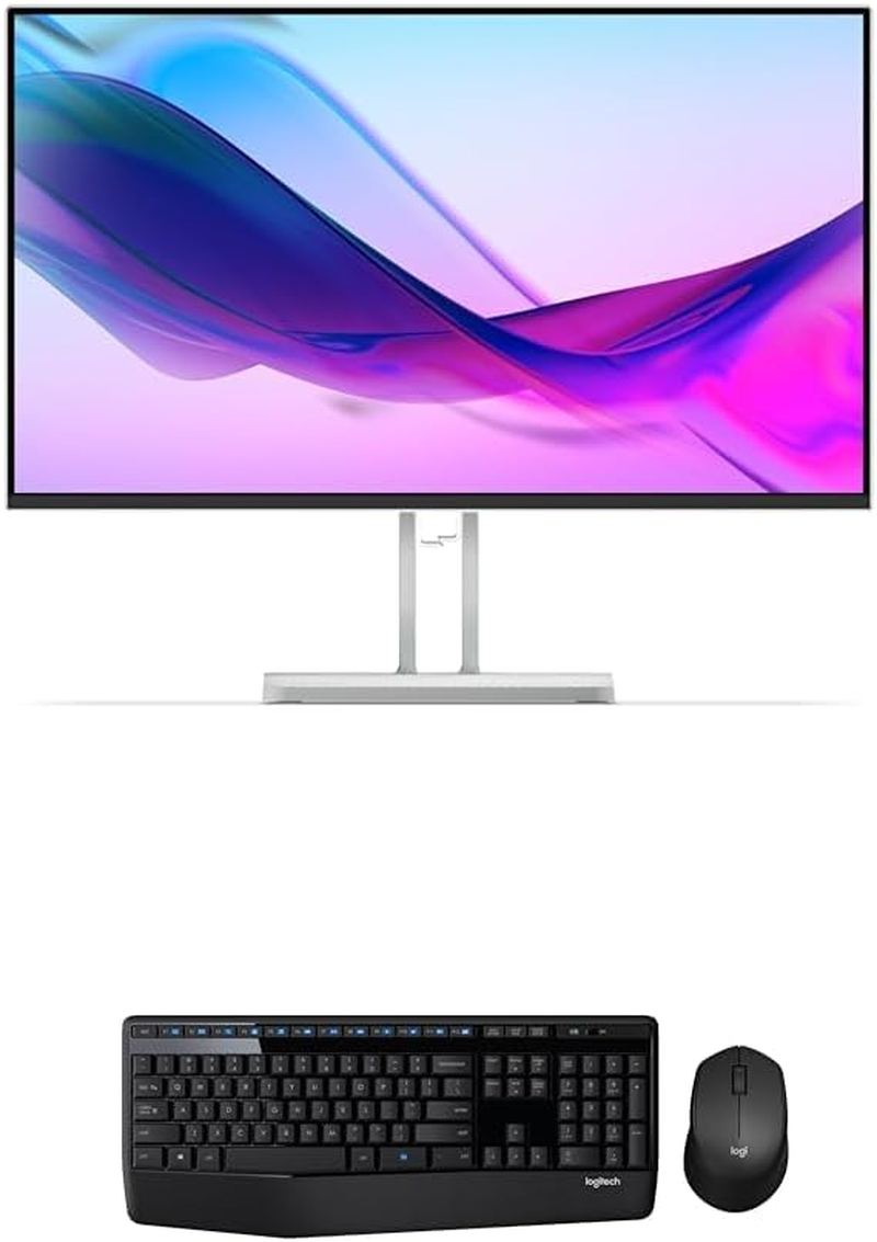 Lenovo L24I-4A 23.8-Inch FHD Monitor, Antiglare, 100Hz, Eye Comfort, Cloud Grey, 67BCKAC6AU Logitech MK345 Wireless Keyboard and Mouse Combo Bundle