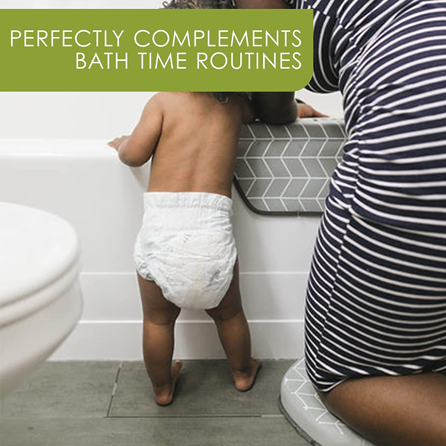 Puj &ndash; Pad Bathtub Arm Rest, Extra Comfortable Elbow Rest, Non-Slip, Firm-Grip Baby Bath Tub Cushion with Hanging Loop, Stylish Baby Bath Essentials, 17.5 X 5 X 2.25 Inches image number 3