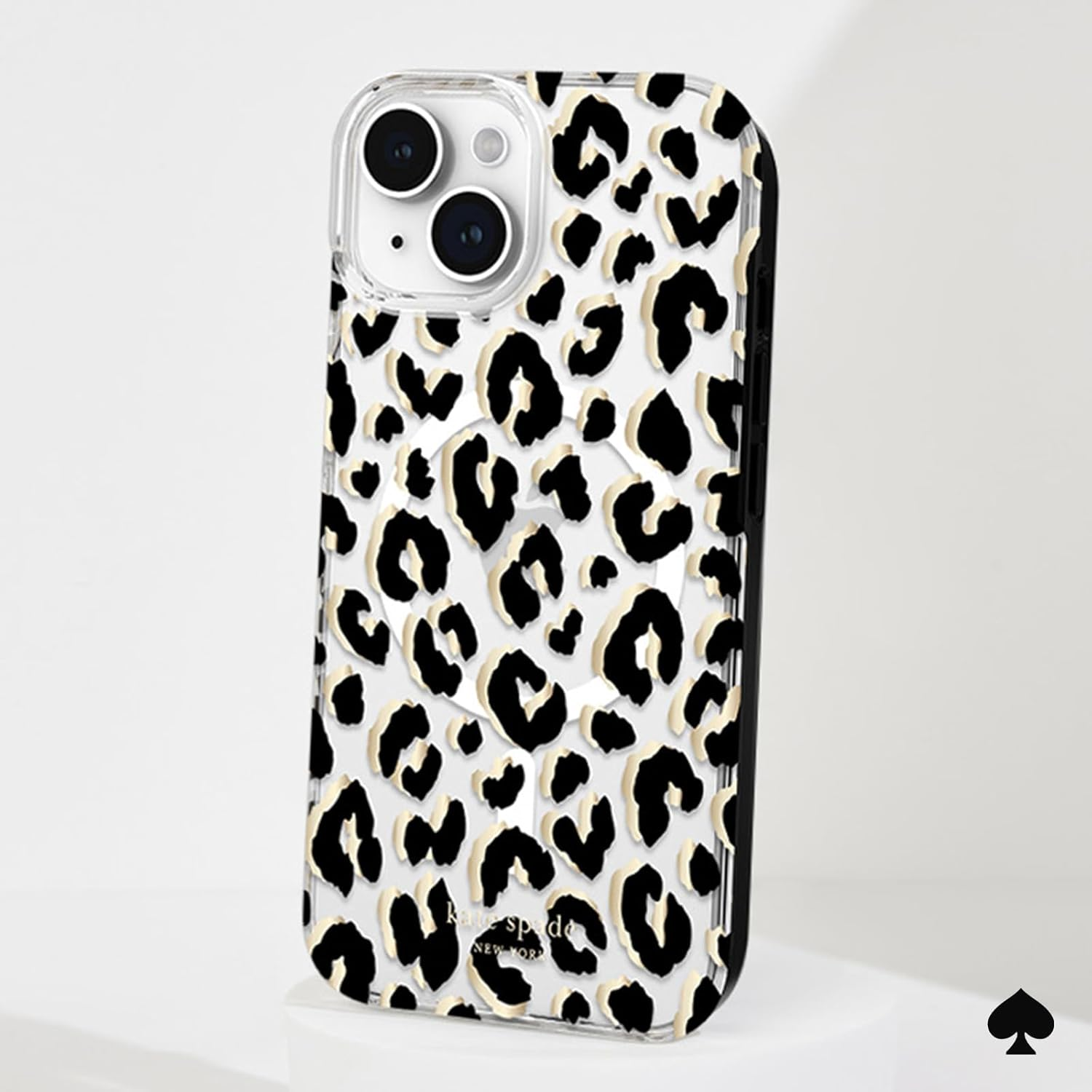 Kate Spade New York Iphone 15 Case/Iphone 14 Case/Iphone 13 Case, Compatible with Magsafe - City Leopard Black image number 3