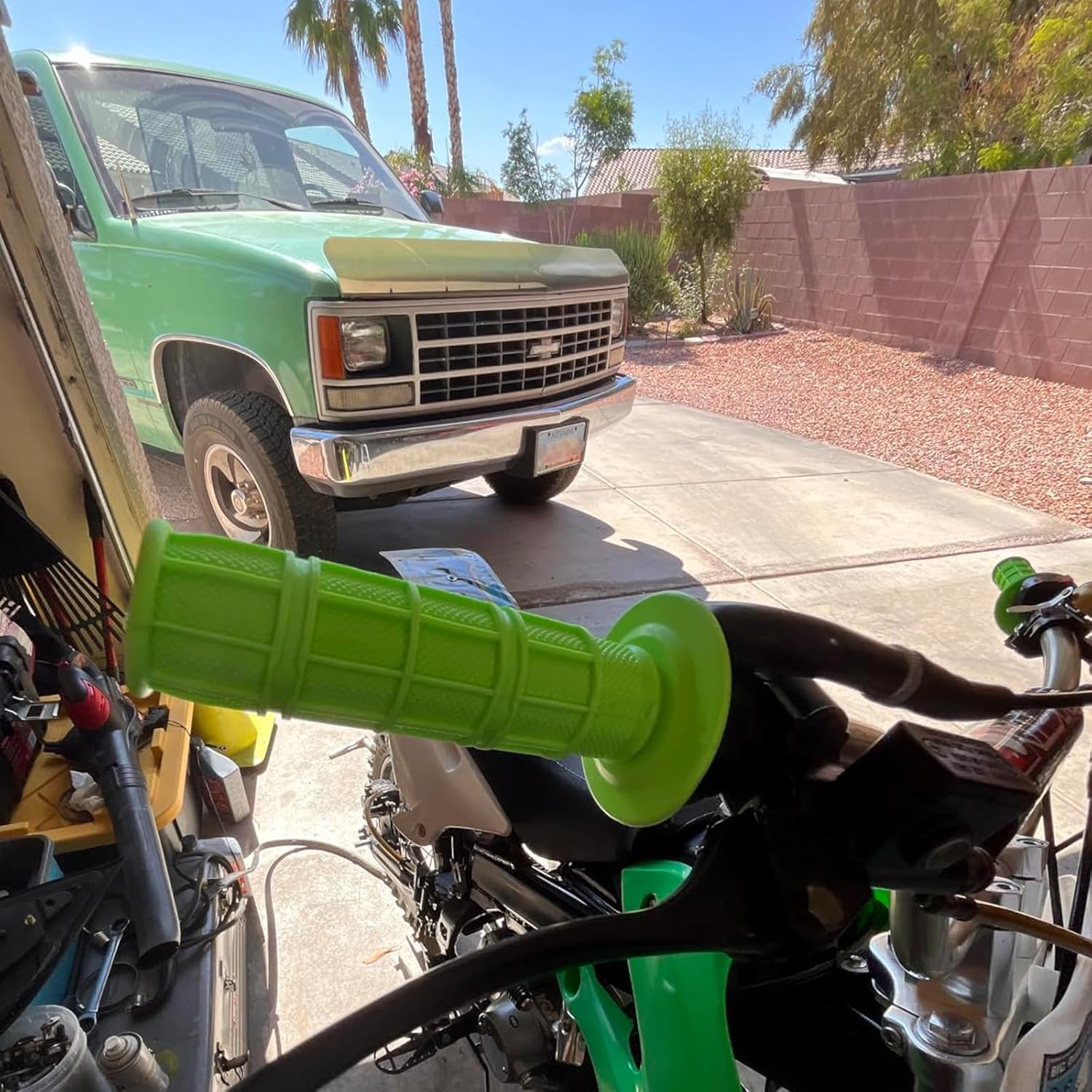 Worldmotop Motorcycle Handlebar Grips Non-Slip Soft Rubber Motorcycle Grips Handlebar with 7/8" 22Mm 24Mm for All off Road ATV Dirt Bike, Bike Handle Grips