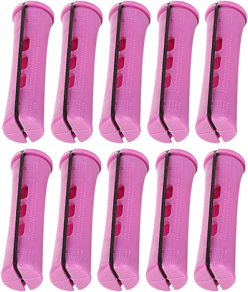 10 Pieces Hair Rollers Long-Time Service Assorted Colors Hairdressing Self Holding Magnetic Unique Design, 1.9Cm 1 Purple, 10 Items image number 3