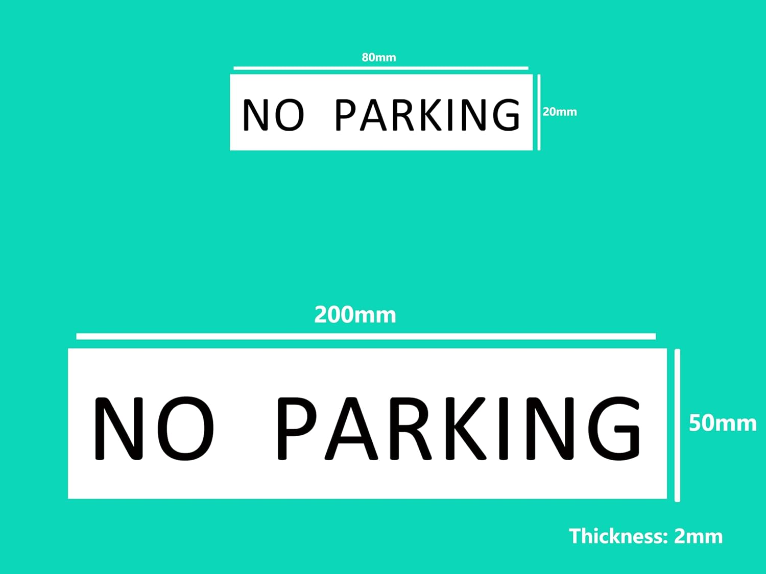 NO PARKING Sign Self Adhesive Plaque Decal Home Signs (Style 3, 50X200Mm) image number 3