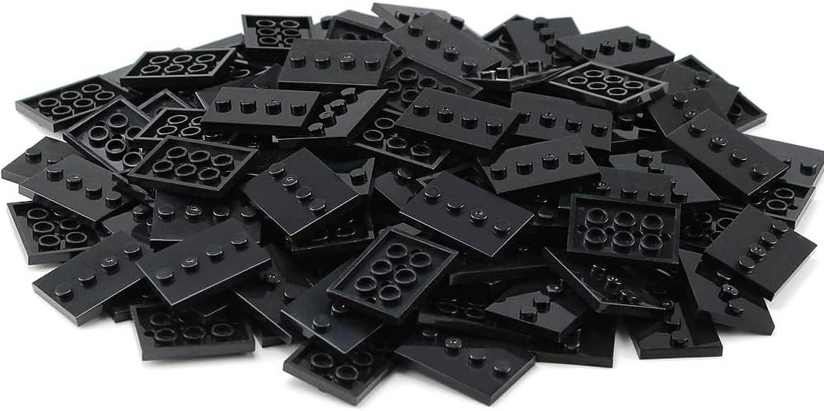 120 Pieces Black Plates Modified 3" X 4" with 4 Center Studs Compatible with Figure Display Base Collector Series Pack Set 88646 image number 1