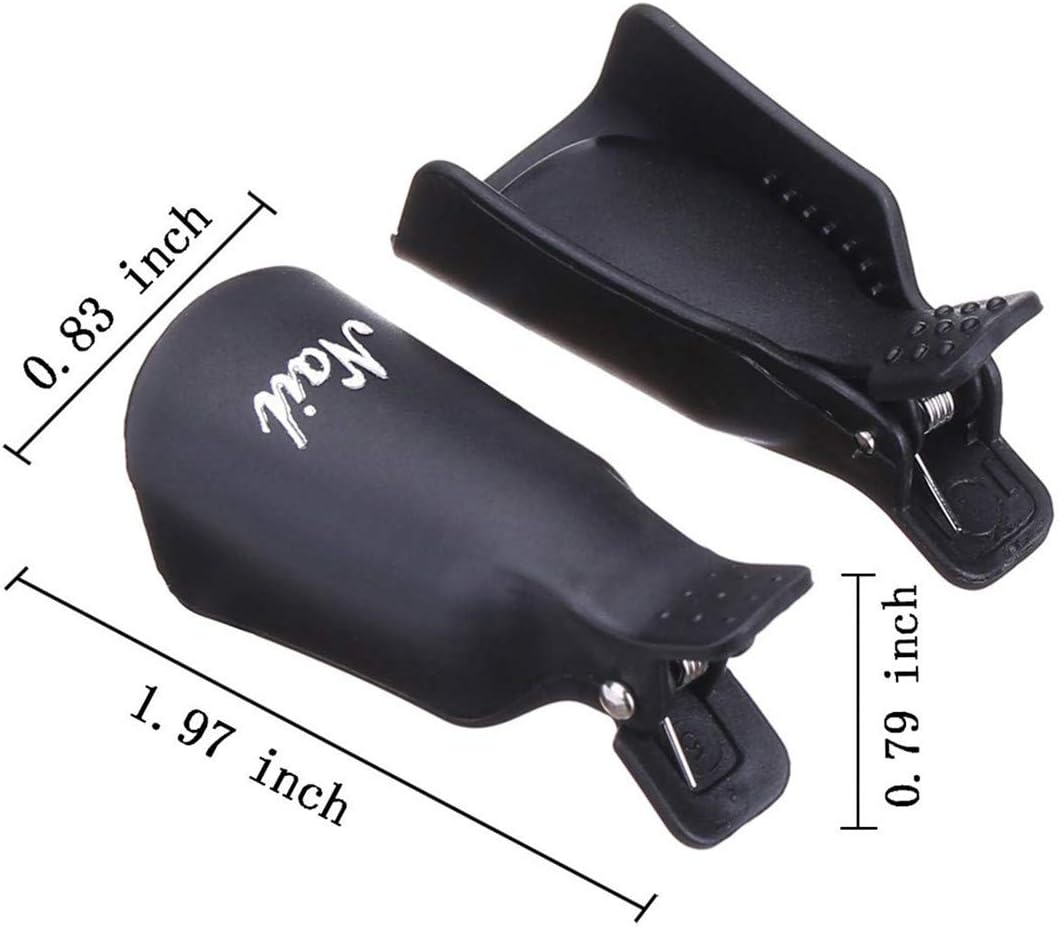 IME Nail Polish Remover Clips Set, Nail Art Gel Cap Soak Clip UV Manicure Soaking Away Nail Clips Gel Polish Remover Wrap Tool Black Pack of 10 image number 4