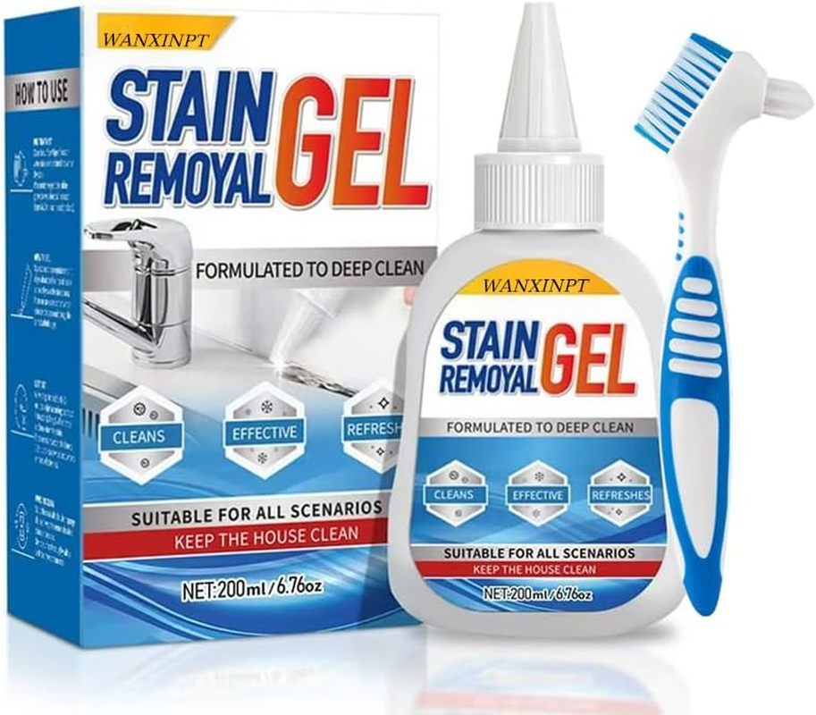 Mold Stain Remover Gel Cleaner Heavy Duty Stain Cleaner for Front Loader Washing Machine Seal, Bathroom Grout, Shower, Caulk - Front Load Washer Cleaning Solution - 6.76 Fl Oz(200Ml)