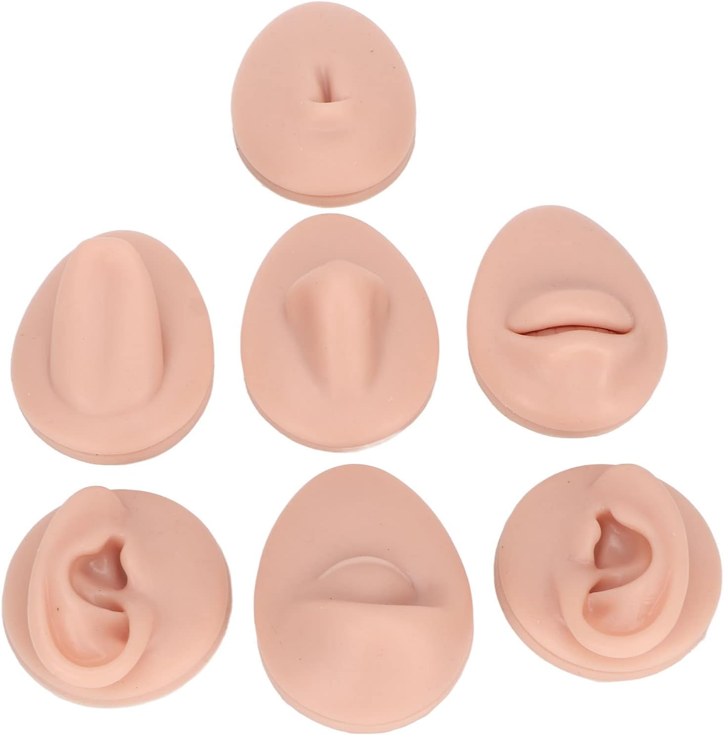 Body Piercing Practice Model, Simulation Ear Model Mouth Belly Button Model 3D Reusable Silicone for Novice (Medium Skin Color) image number 4