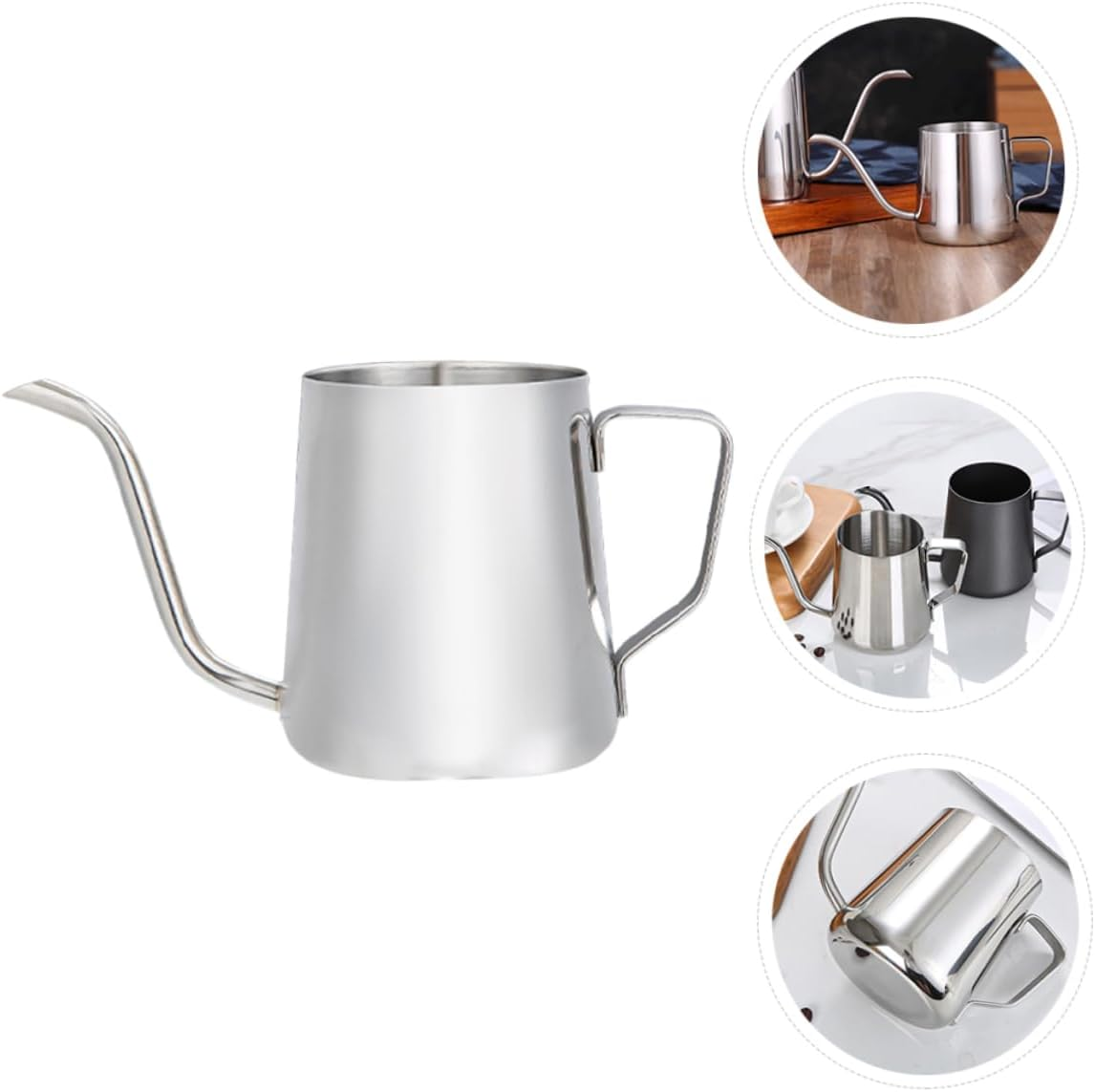 WATIIFUFU Stainless Steel Hand Brew Coffee Maker Pot Espresso Kettle for Home Use for Coffee and Daily Brewing image number 3