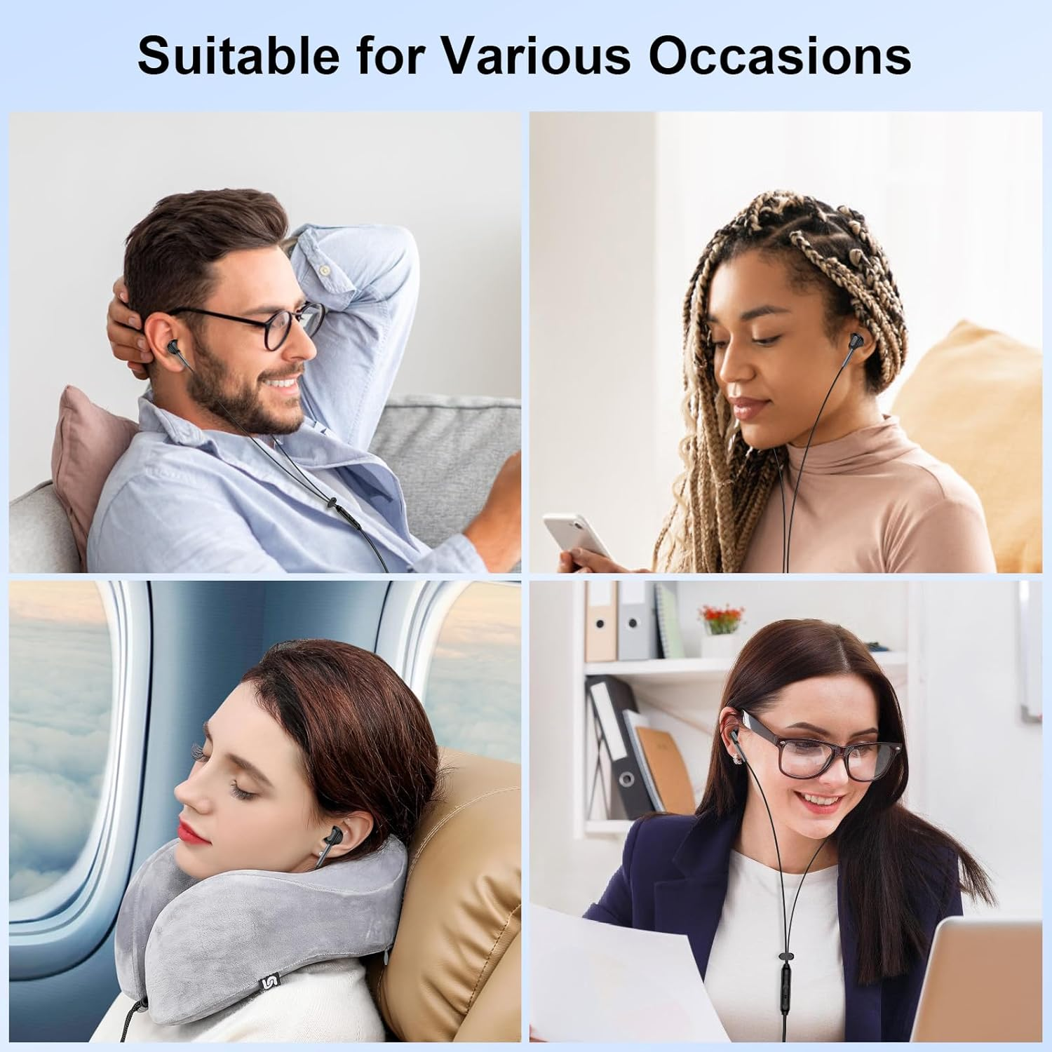 Wired Earbuds Headphones Earphones for Samsung A15 A14 A13 A25 A23 S10 S9 S8 Iphone 6 5, Wired Earbuds with Microphone 3.5Mm AUX Jack Gaming Ear Buds for Ipad Laptop Computer Android School Switch MP3 image number 4