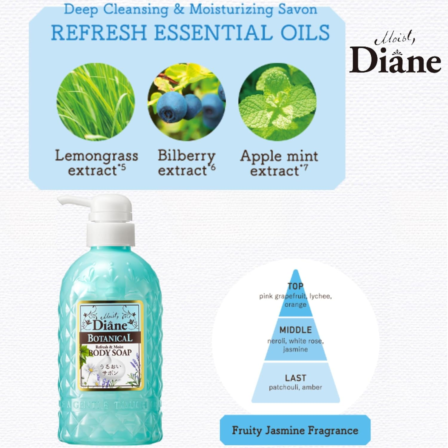 Diane Moist Botanical Refresh and Moist Body Soap, 500 Ml image number 5