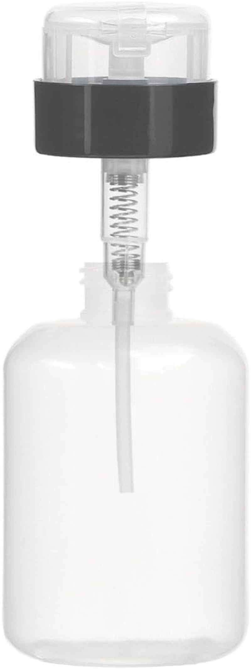 AKOAK Pack of 2 Push down Empty Lockable Pump Dispenser for Nail Polish Remover200Ml(6.8Oz) Black Top Cap image number 2