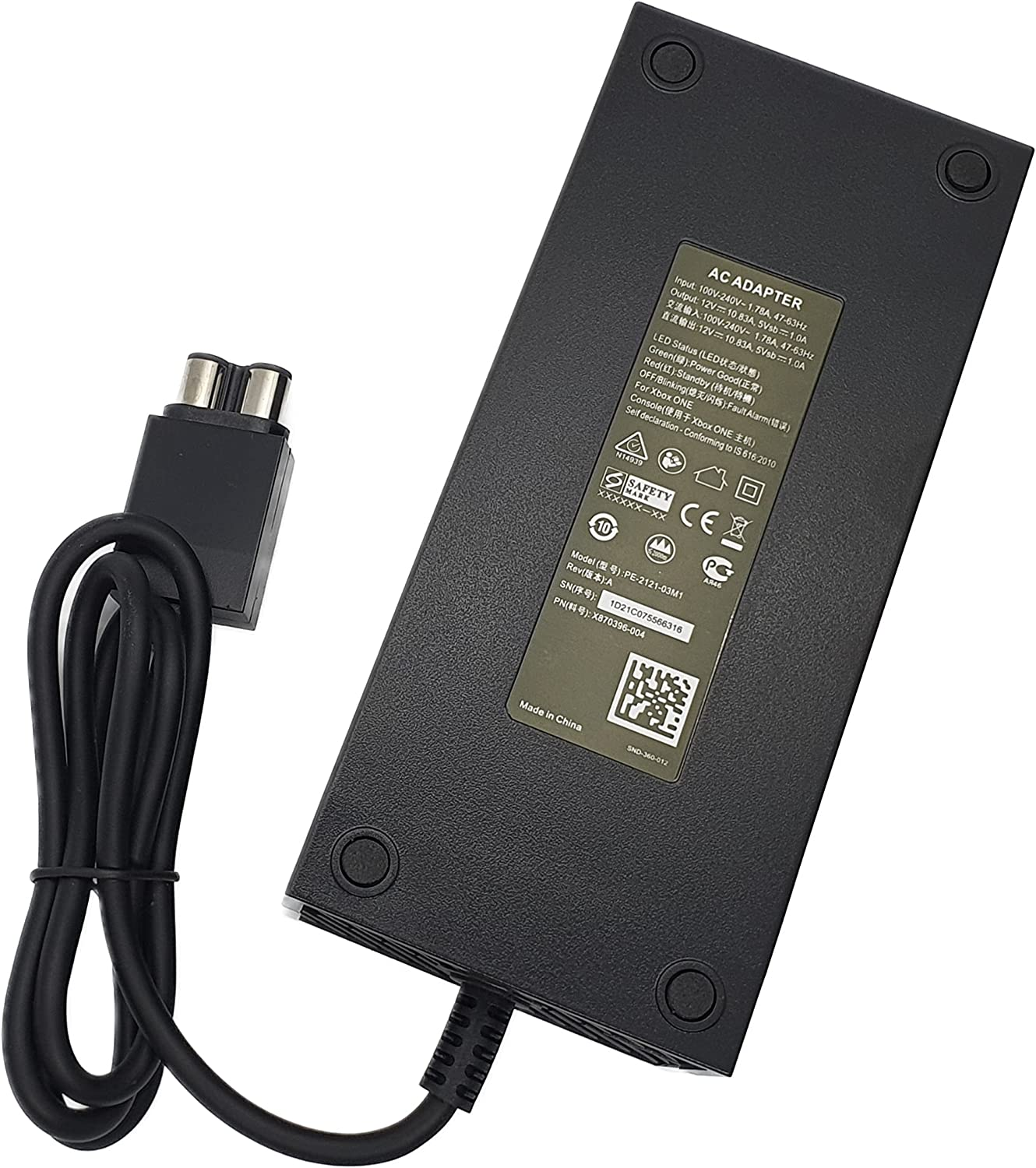 Power Supply Adaptor for Original Xbox One - Quiet Fan, 250Cm Durable Cable, All Lead Included Replacement AC Cord image number 3