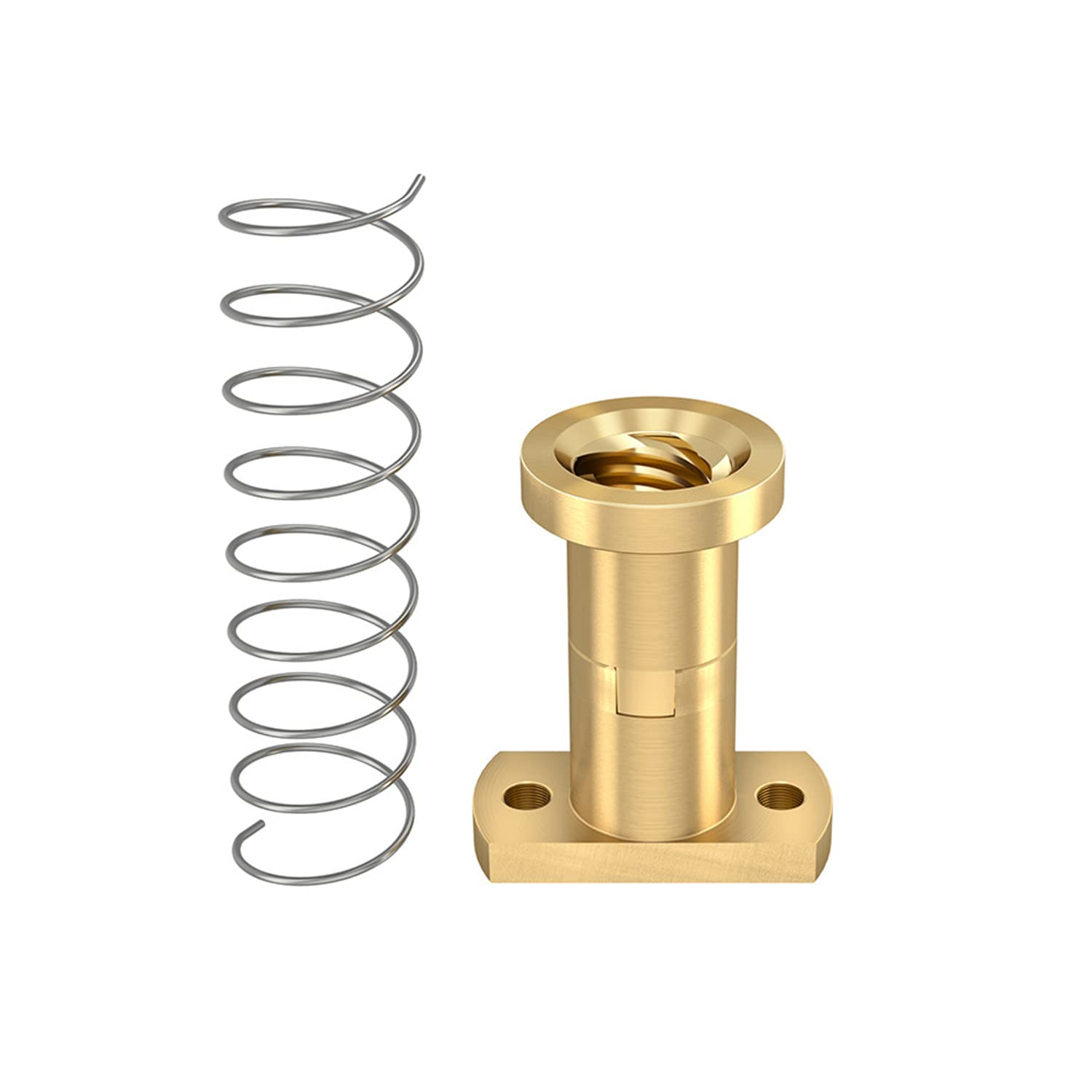 Lokkr 3Pcs T8 Tr8X8 anti Backlash Nut, Spring Loaded Nut (Pitch 2Mm Lead 8Mm) Lead Screw Brass Nuts for Ender 3/Ender 3S/Ender 3 Pro/Ender 3 V2/CR-10, CNC, 3D Printer Parts image number 1