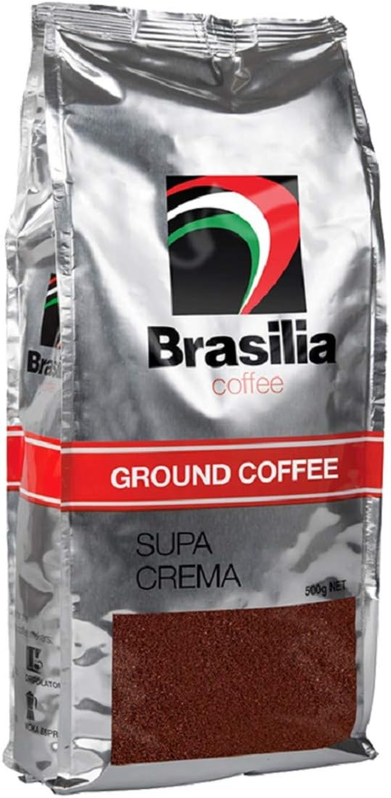 Brasilia Coffee Brasilia Ground Coffee 500G Supa Crema, 500 G