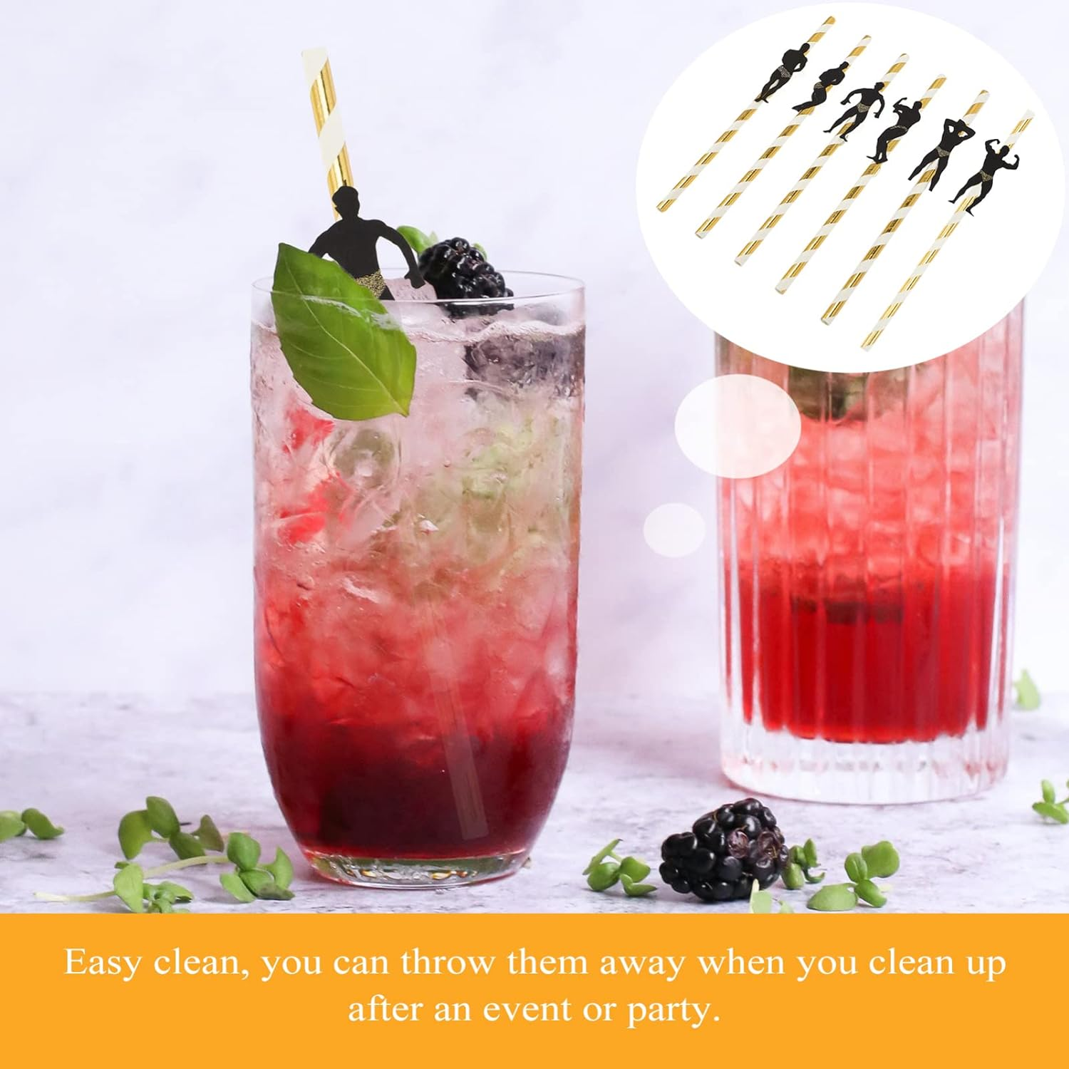 Jojofuny Bachelorette Party Decorations Straws Dancer Straw I Bridal Shower Supplies Crazy Silly Party Straws Drinking Favors Striper Games image number 2