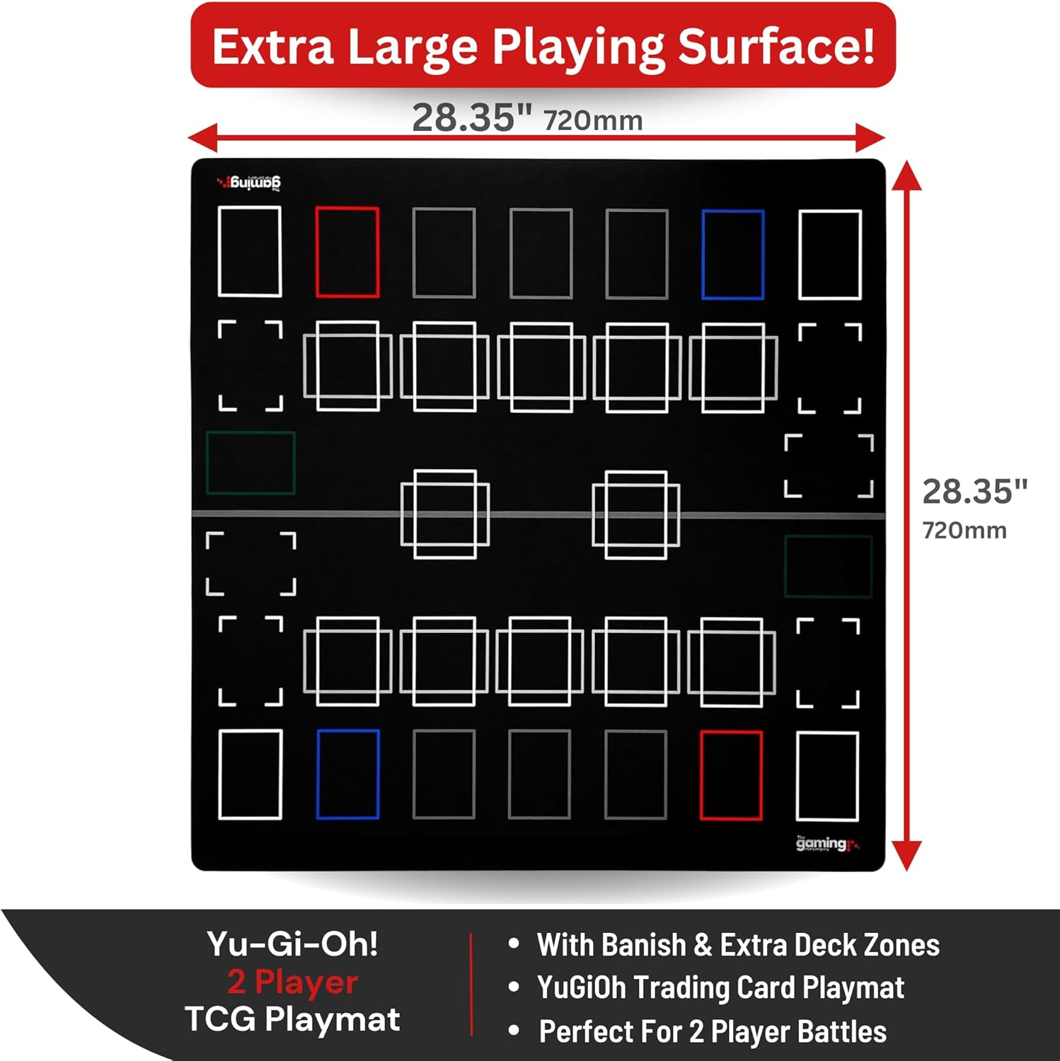 The Gaming Mat Company Yugioh Playmat for Yugioh Cards - Master 4 2 Players Yugioh TCG Playmat with Banish Zone & Extra Deck- Large Yugioh Game Mats - Yu Gi Oh Card Gaming Table for Yugioh TCG Playmat image number 3